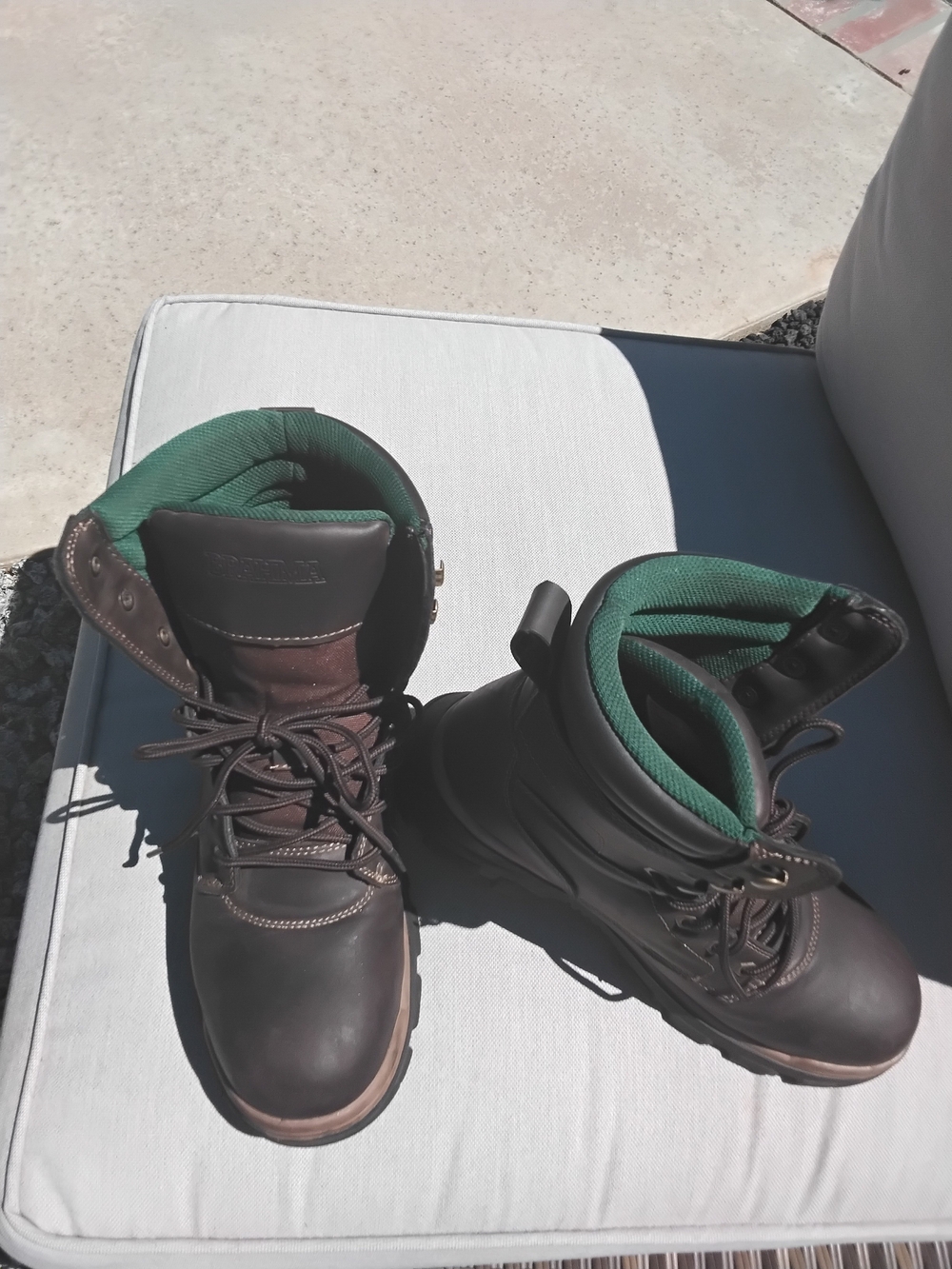 Brahma Brown Work Boots with Green Interior